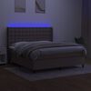 vidaXL Boxspring met matras en LED stof taupe 180x200 cm