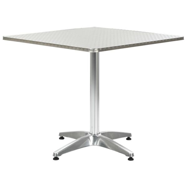 vidaXL Tuintafel 80x80x70 cm aluminium zilverkleurig