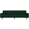 vidaXL Slaapbank 2-zits met 2 kussens voetenbank fluweel donkergroen