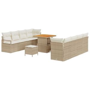 vidaXL Tuin Sofa Set met kussen Beige en Cr&egrave;me 80 x 80 x 71 cm