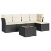 vidaXL 6-delige Loungeset met kussens poly rattan zwart