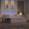 vidaXL Bed poef met matras en LED's 180x200 cm fluweel roze