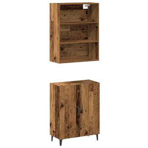 vidaXL Dressoir met wandkast bewerkt hout oud houtkleurig