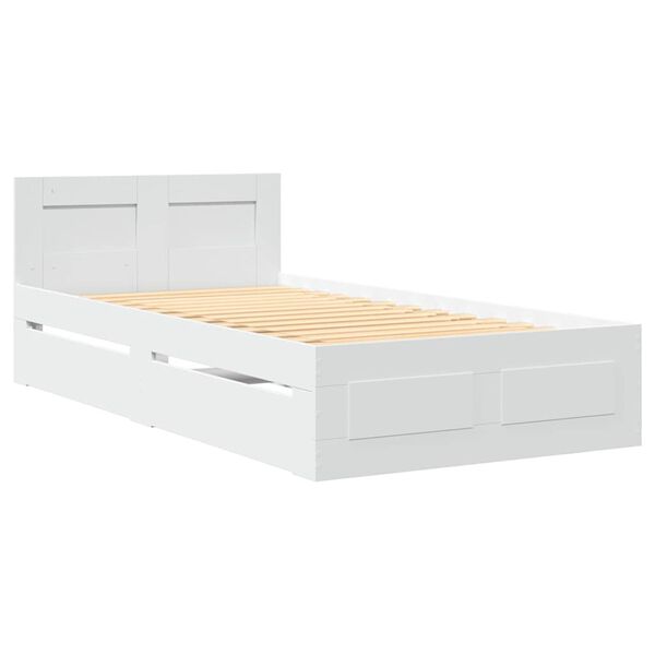 vidaXL Bedframe met hoofdeinde zonder matras 90x200 cm wit