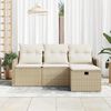 vidaXL Tuin Sofa Set met kussen met opslag 4 pcs Poly riet