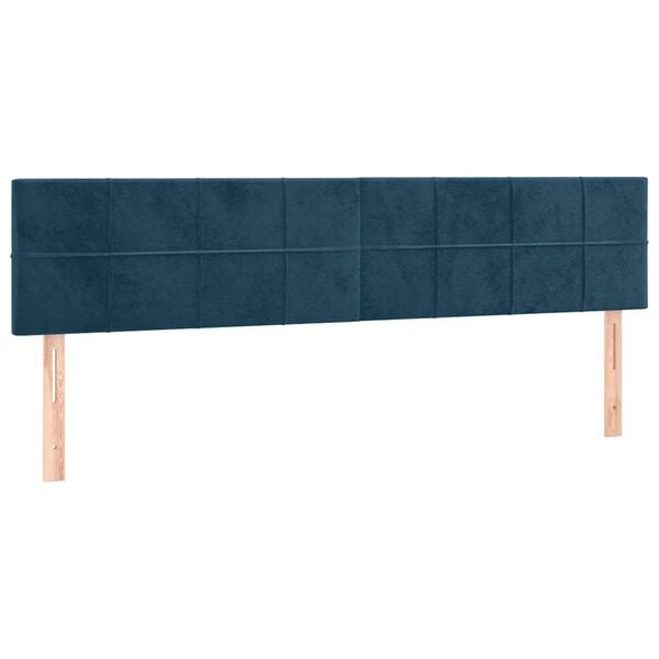 vidaXL Hoofdborden 160x5x78/88 cm fluweel donkerblauw