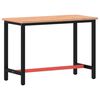 vidaXL Werkbank 115x55x81,5 cm massief beukenhout en metaal