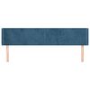 vidaXL Hoofdbord met randen 183x16x78/88 cm fluweel donkerblauw