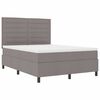 vidaXL Boxspringbed met matras met hoofdeinde Taupe 140 x 200 cm Stof