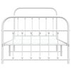 vidaXL Bedframe met hoofd- en voeteneinde metaal wit 100x190 cm