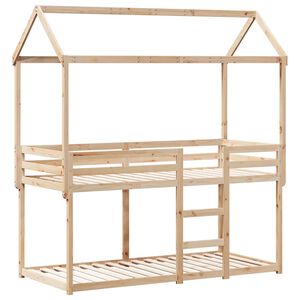 vidaXL Stapelbedframe zonder matras massief grenenhout 90x200 cm