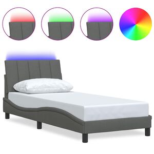 vidaXL Bedframe zonder matras "Hanko" 80x200 cm stof donkergrijs