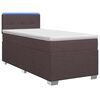 vidaXL Boxspring Bed met Matras en LED Donkerbruin 100 x 200 cm Stof