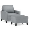 vidaXL Fauteuil met voetenbank 60 cm stof lichtgrijs