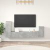vidaXL 4-delige Tv-meubelset bewerkt hout betongrijs
