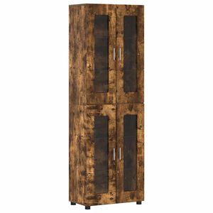vidaXL Hoge kast FLORIN Gerookt eiken 60 x 35 x 182 cm Bewerkt hout