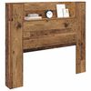vidaXL Hoofdbord met plank Oudhout 120 x 15 x 103,5 cm Bewerkt hout