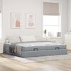 vidaXL Bedframe met matras met matras 2 pcs Lichtgrijs Stof