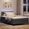 vidaXL Boxspring bed met matras met LED Donkergrijs 120 x 190 cm Stof