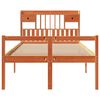 vidaXL Bed met boekenkast zonder matras grenenhout wasbruin 135x190 cm
