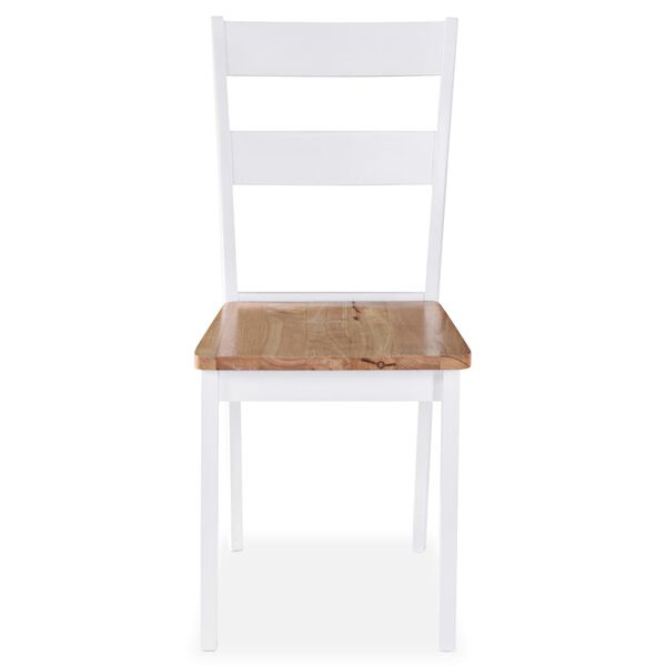 vidaXL Eetkamerstoelen 6 st massief rubberwood wit