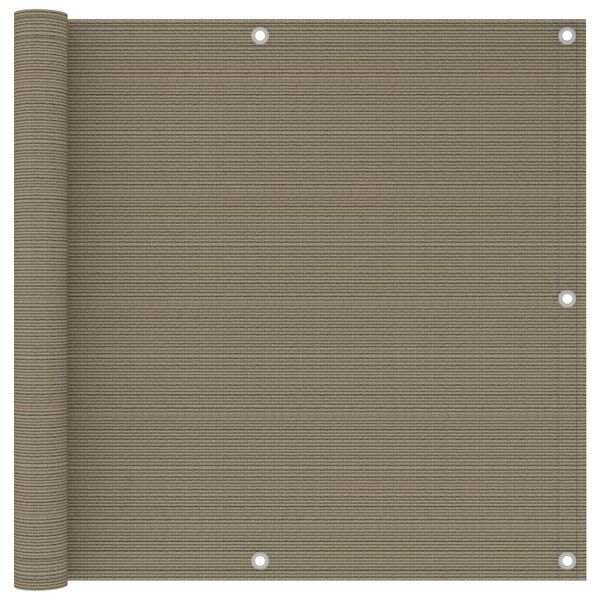 vidaXL Balkonscherm 90x300 cm HDPE taupe