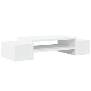vidaXL Monitorstandaard met opbergruimte 70x27x15 cm bewerkt hout wit