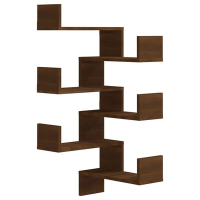 vidaXL Hoekwandschappen 2 st 40x40x50 cm bewerkt hout bruin eikenkleur