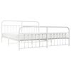 vidaXL Bedframe met hoofd- en voeteneinde metaal wit 193x203 cm