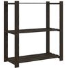 vidaXL Opbergrek 3-laags 80x38x90 cm massief grenenhout zwart