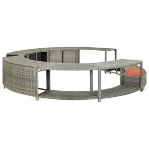 vidaXL Hottub-ombouw poly rattan grijs