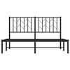 vidaXL Bedframe met hoofdbord metaal zwart 140x190 cm