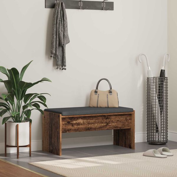 vidaXL Halbank met kussen Oudhout 83 x 38 x 40 cm