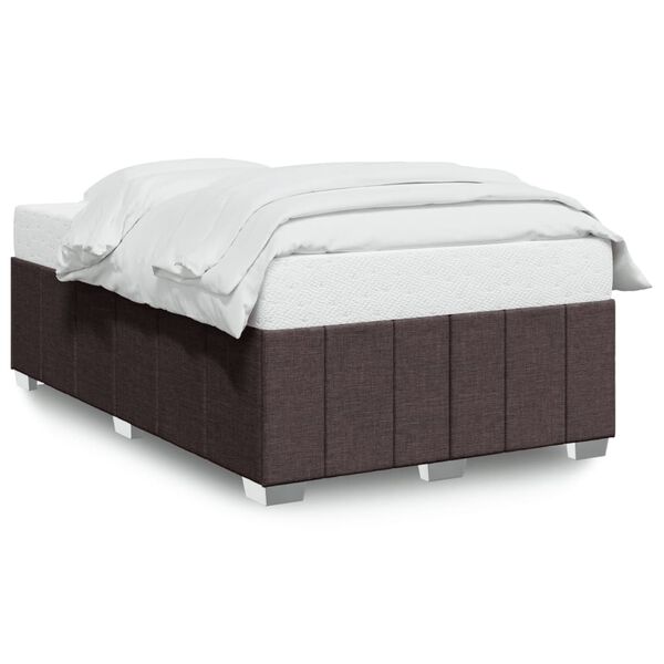 vidaXL Bedframe zonder matras 120x190 cm stof donkerbruin