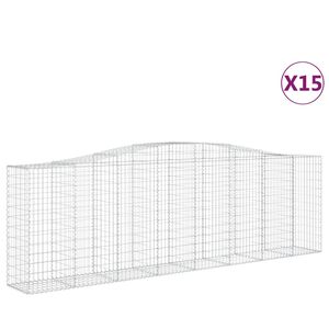 vidaXL Schanskorven 15 st gewelfd 400x50x120/140 cm ijzer