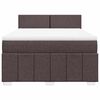 vidaXL Boxspring met matras stof donkerbruin 140x190 cm