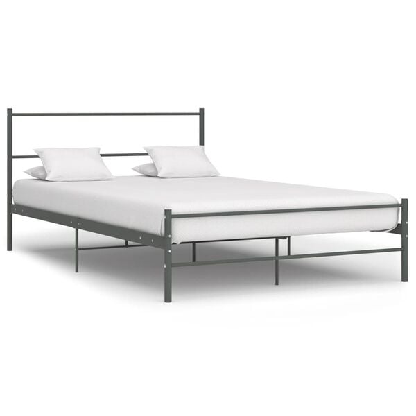 vidaXL Bedframe metaal grijs 120x200 cm