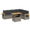 vidaXL 7-delige Loungeset met kussens poly rattan grijs