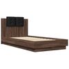 vidaXL Bedframe met hoofdeinde bewerkt hout bruineikenkleur 90x190 cm