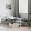 vidaXL Bedframe met hoofd- en voeteneinde metaal wit 120x200 cm