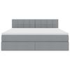 vidaXL Opbergbed met LED met matras Lichtgrijs 160 x 200 cm Stof