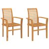 vidaXL Eetkamerstoel 2 st Massief Teakhout Bruin 62 x 55 x 94 cm