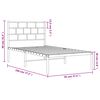 vidaXL Bedframe met hoofdbord metaal zwart 90x190 cm