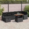 vidaXL Tuin Sofa Set met opslag 8 pcs Zwart Poly riet