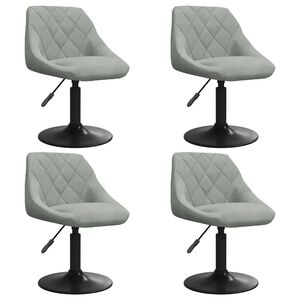 vidaXL Eetkamerstoelen draaibaar 4 st fluweel lichtgrijs