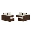 vidaXL 8-delige Loungeset met kussens poly rattan bruin
