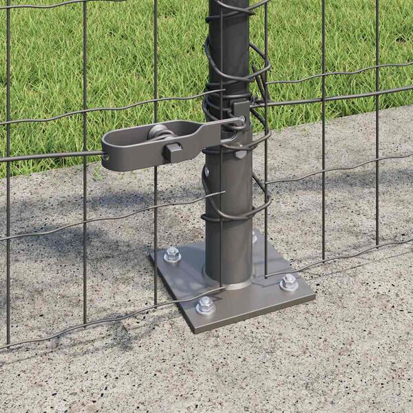 vidaXL Hek met Paal Grijs 0,8 x 25 m Staal en PVC