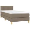 vidaXL Boxspring met matras en LED stof taupe 90x190 cm