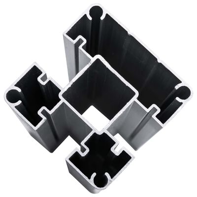 vidaXL Schuttingset 9 vierkant en 1 schuin 1657x186 cm HKC grijs