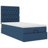 vidaXL Bed poef met matras en LED's 100x200 cm stof blauw